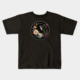 Hummingbird and Flowers Kids T-Shirt